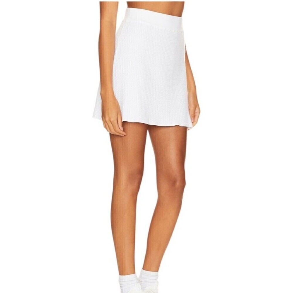 WeWoreWhat Cable Knit Mini Skirt in Optic White  NWT